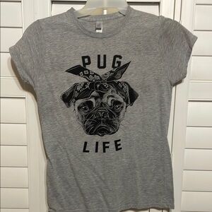 Gray Pug Life Dog T-Shirt